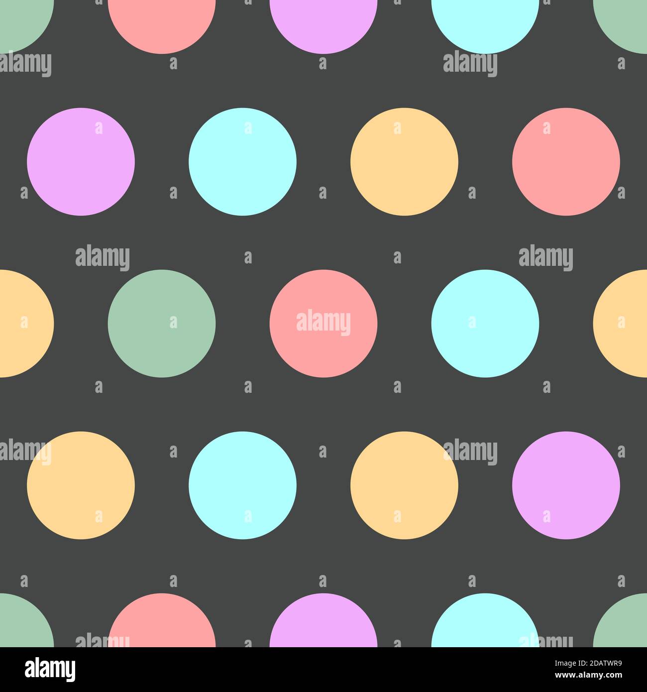 Polka dot seamless simple pattern with colore circles Stock Vector