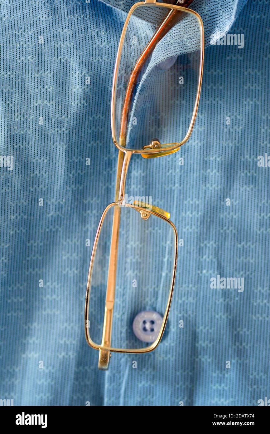 Hang glasses sales on shirt