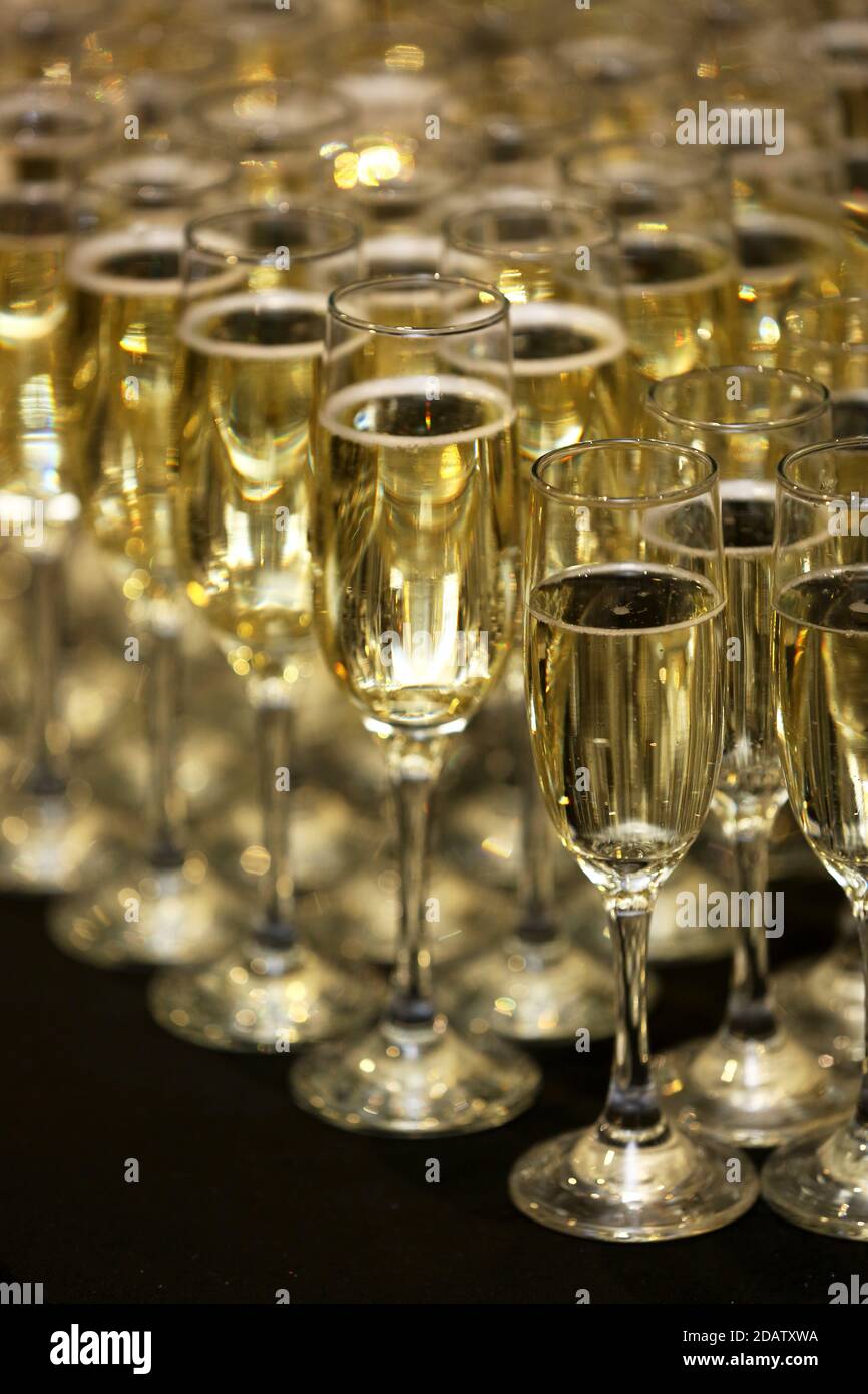 Glasses of Champagne at and event in London, UK Stock Photo Alamy