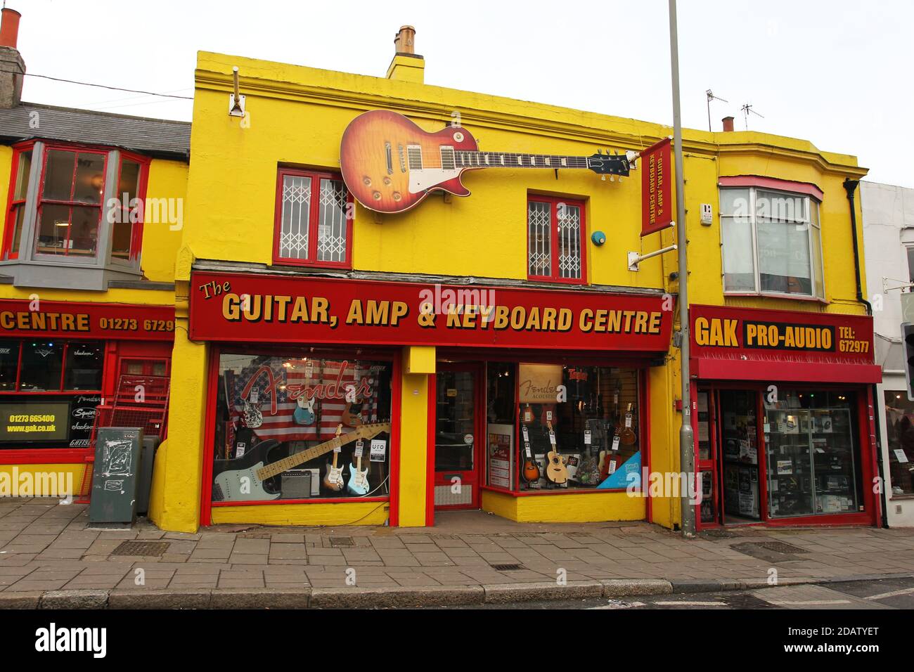 The Guitar, Amp and Keyboard Centre in Brighton, East Sussex, UK. Stock Photo