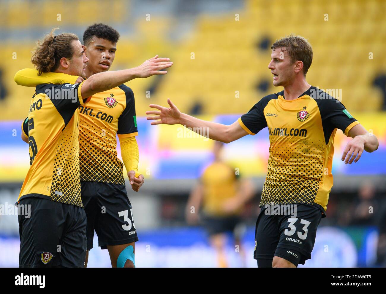 Dennis Borkowski of SG Dynamo Dresden celebrates after scoring during  News Photo - Getty Images