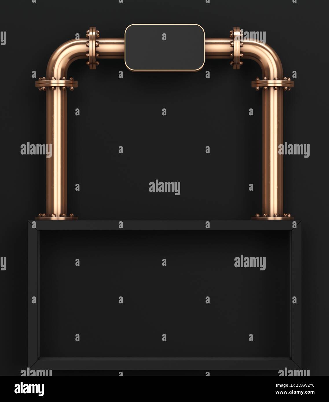 Copper pipe type beer dispenser. A rectangular marquee Stock Photo Alamy