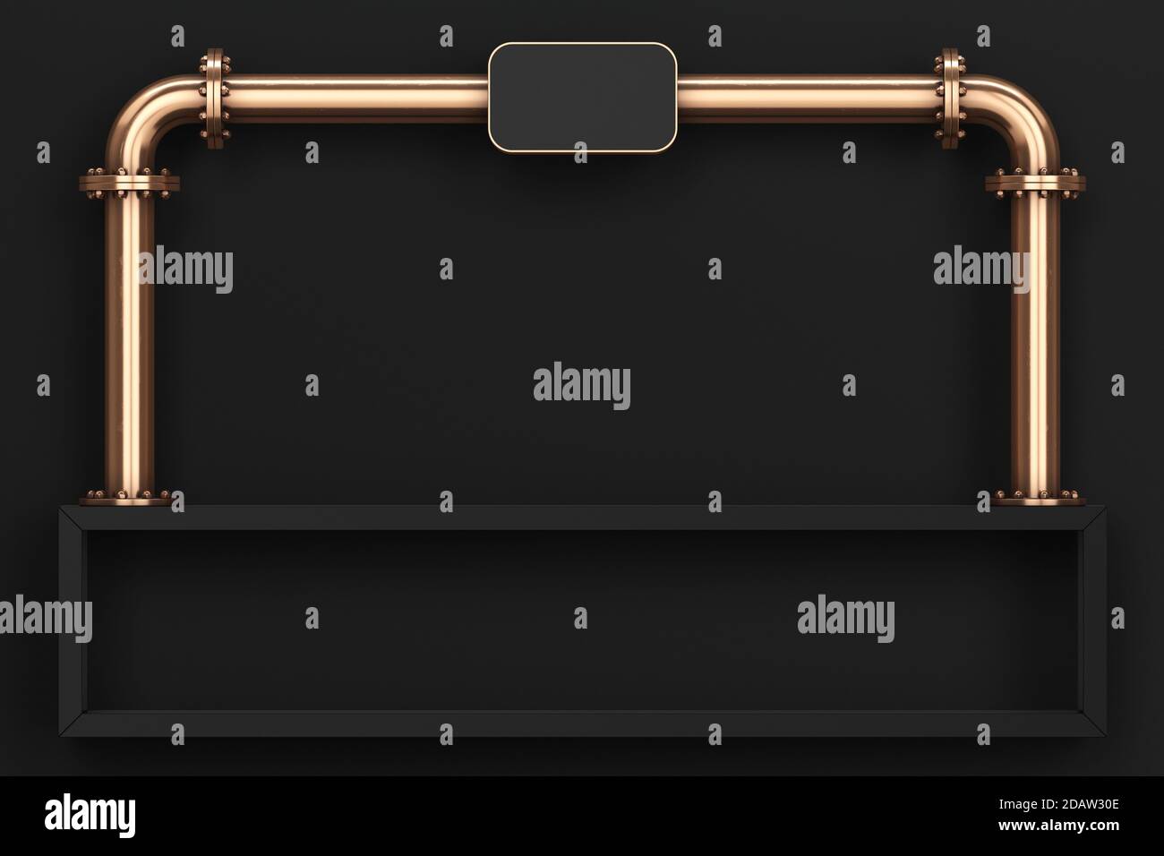 Copper pipe type beer dispenser. A rectangular marquee Stock Photo Alamy