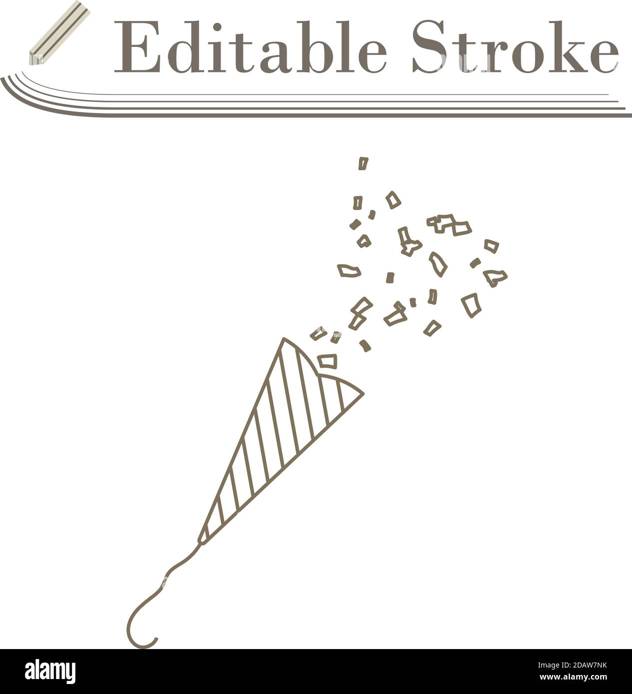Party Petard Icon. Editable Stroke Simple Design. Vector Illustration. Stock Vector