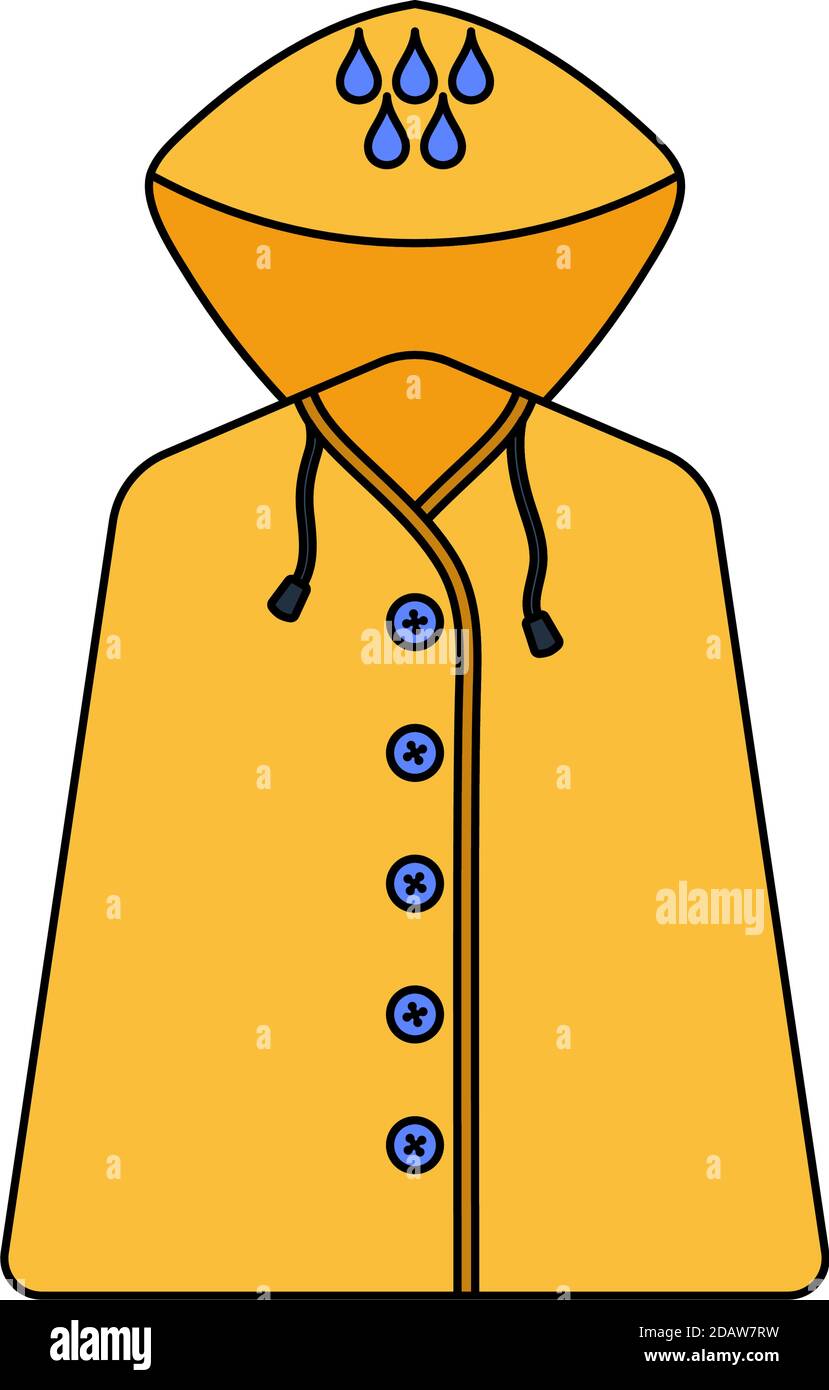 Icon Of Raincoat. Editable Outline With Color Fill Design. Vector