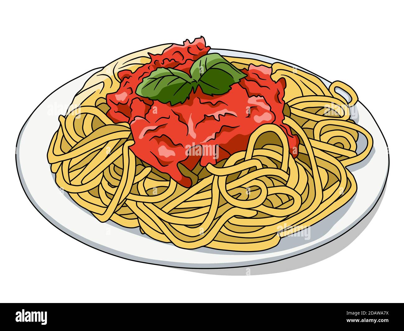 Рисунок тарелка с макаронами и гуляшом
