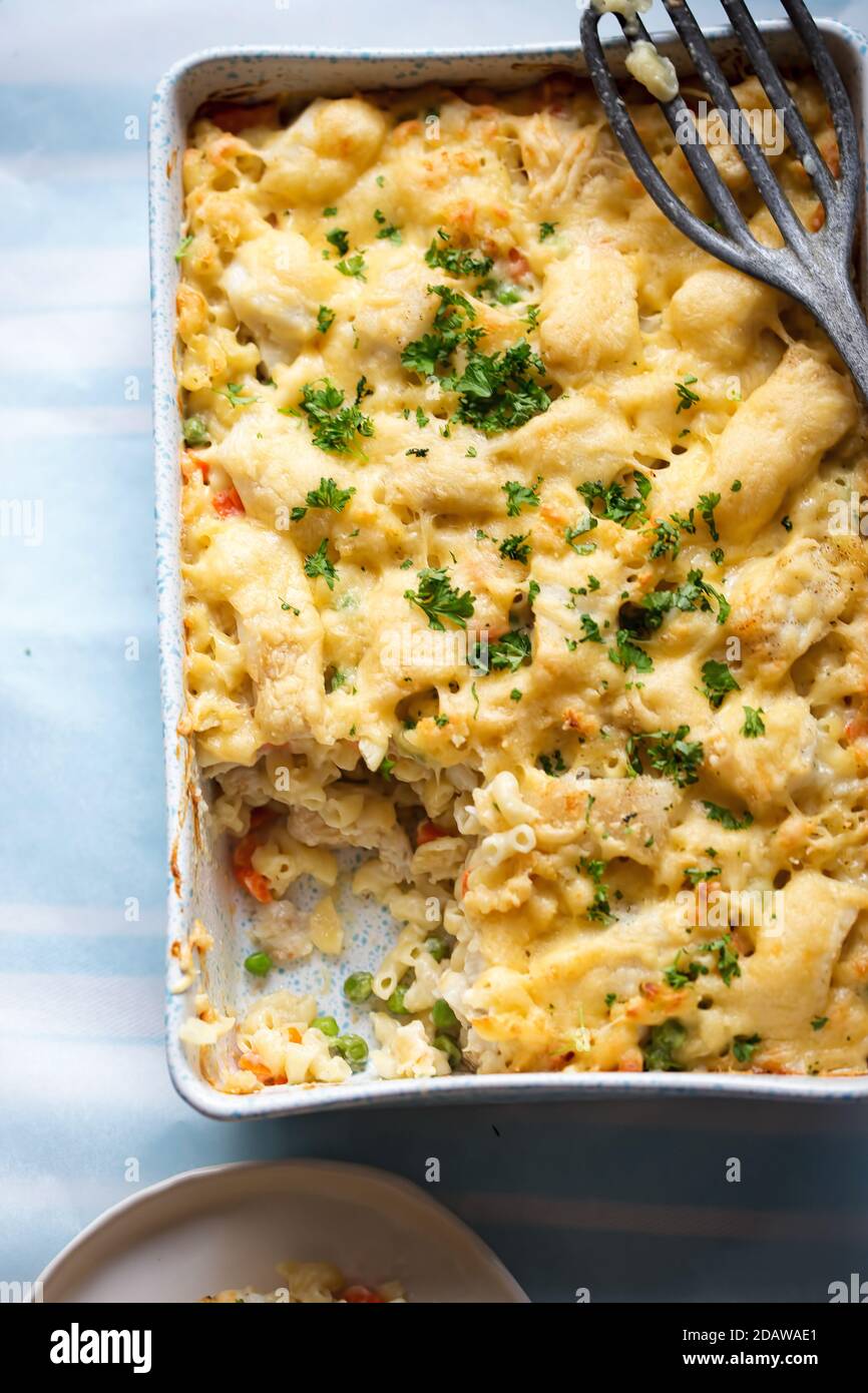 Fish pie mac ’n’ cheese with cod, carrot & peas Stock Photo Alamy Fish pie mac ’n’ cheese with cod, carrot & peas Stock Photo Alamy