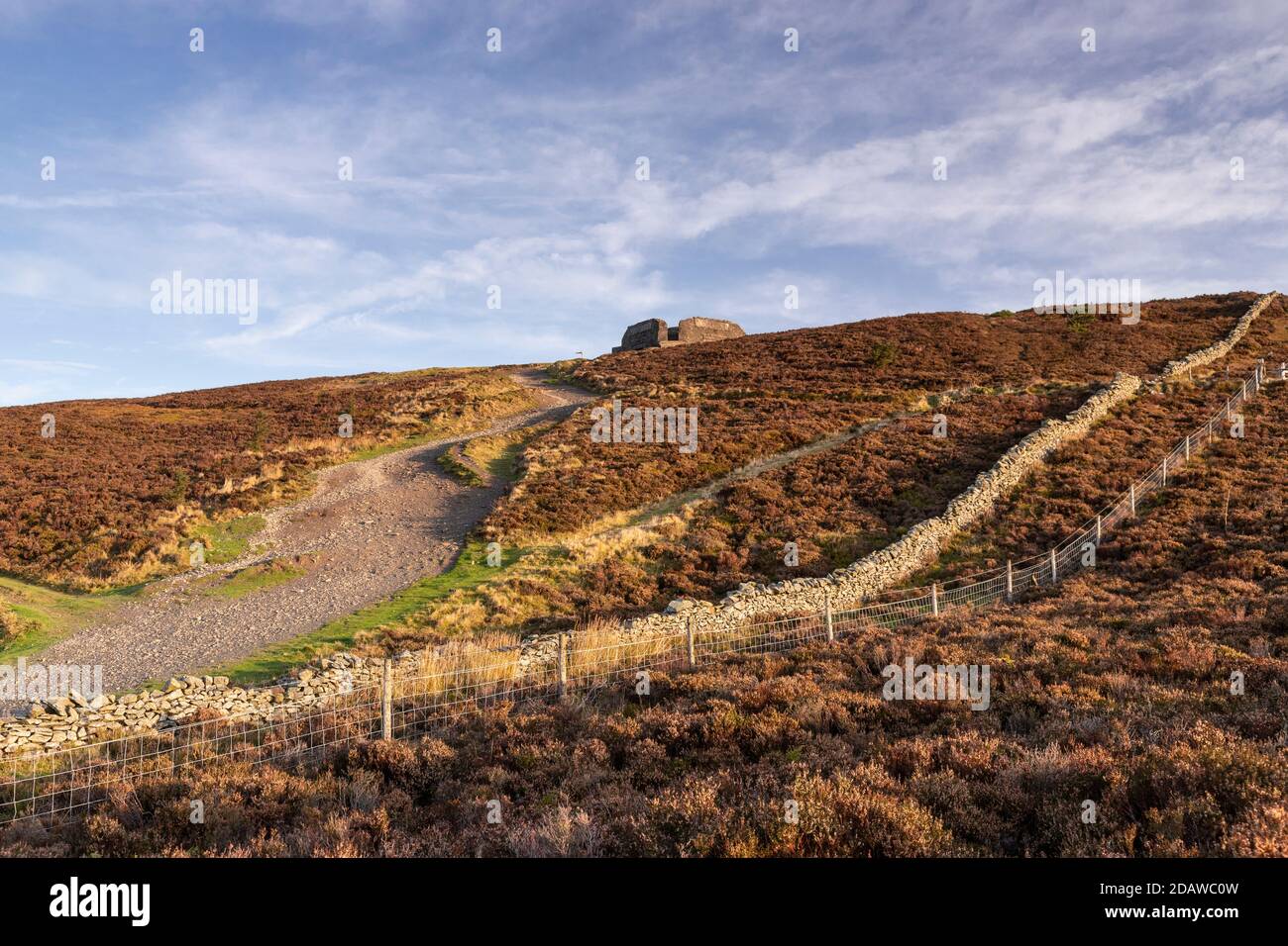 Jubliee Tower and Offa's Dyke, Moel Famau, North Wales Stock Photo