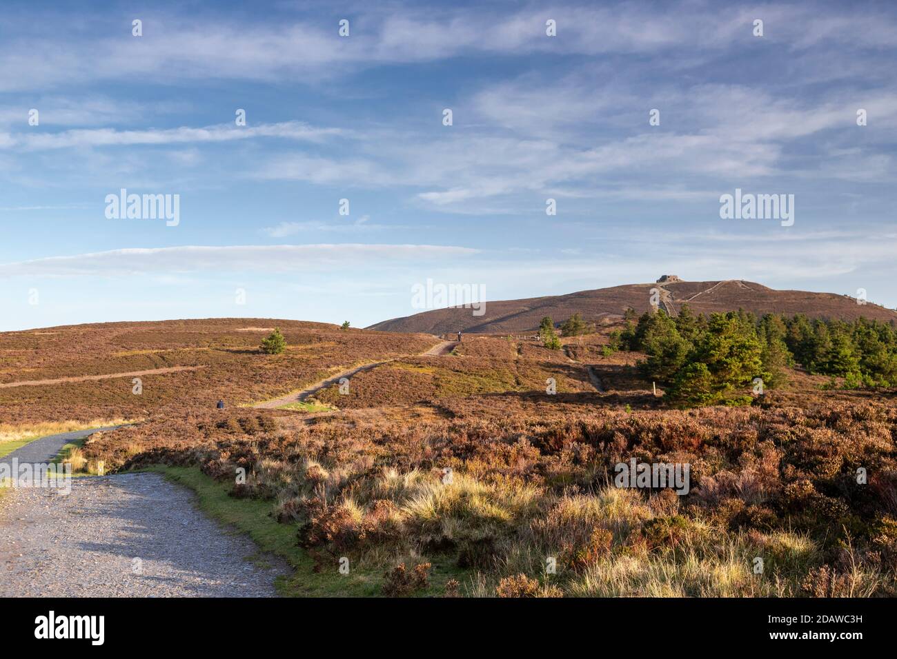 Jubliee Tower and Offa's Dyke, Moel Famau, North Wales Stock Photo
