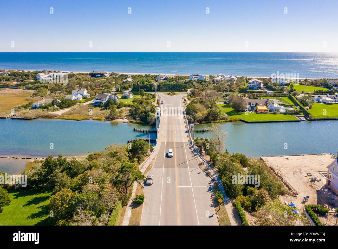 Aerial view of Quogue Bridge Stock Photo Alamy