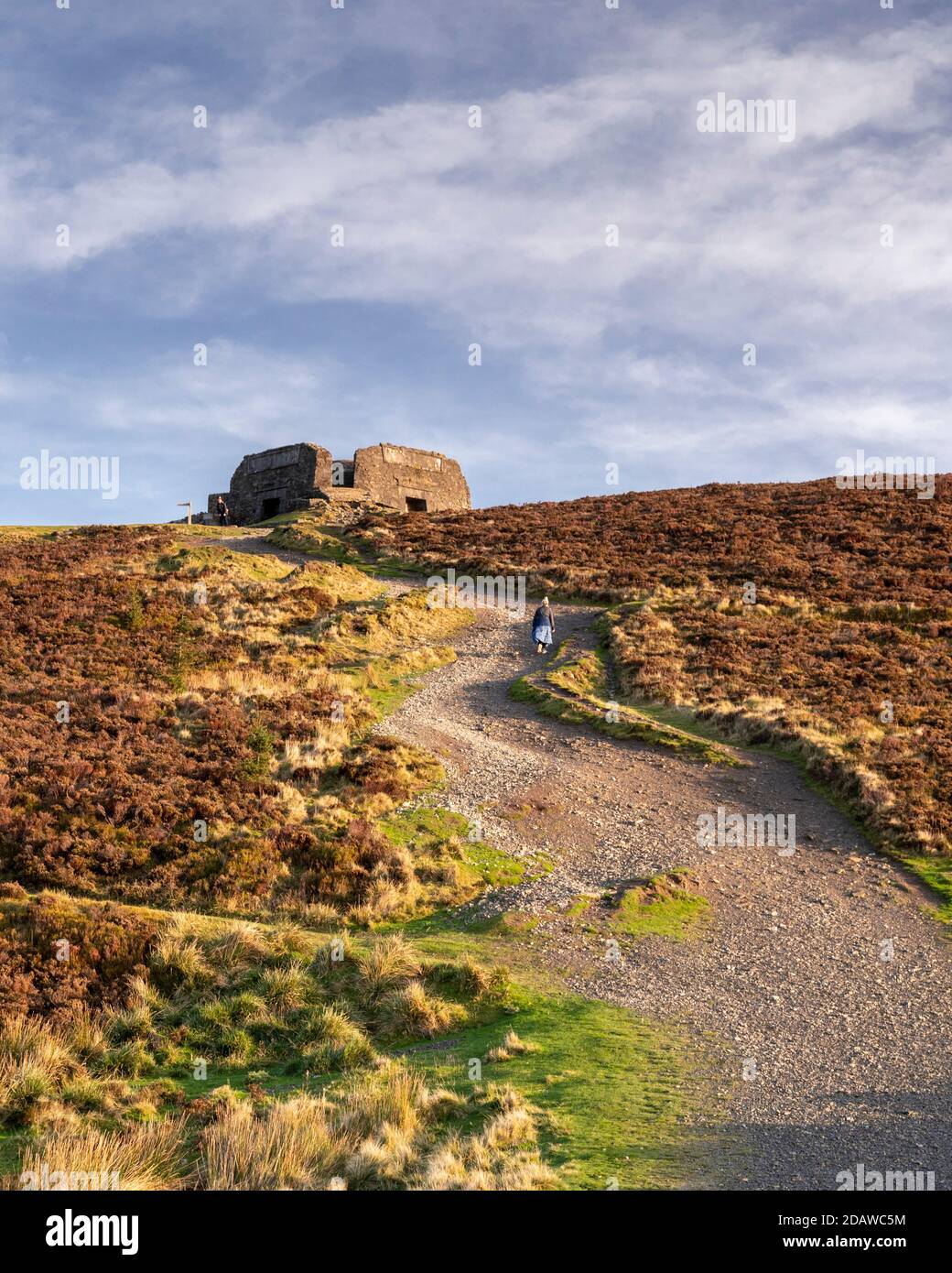 Jubliee Tower and Offa's Dyke, Moel Famau, North Wales Stock Photo