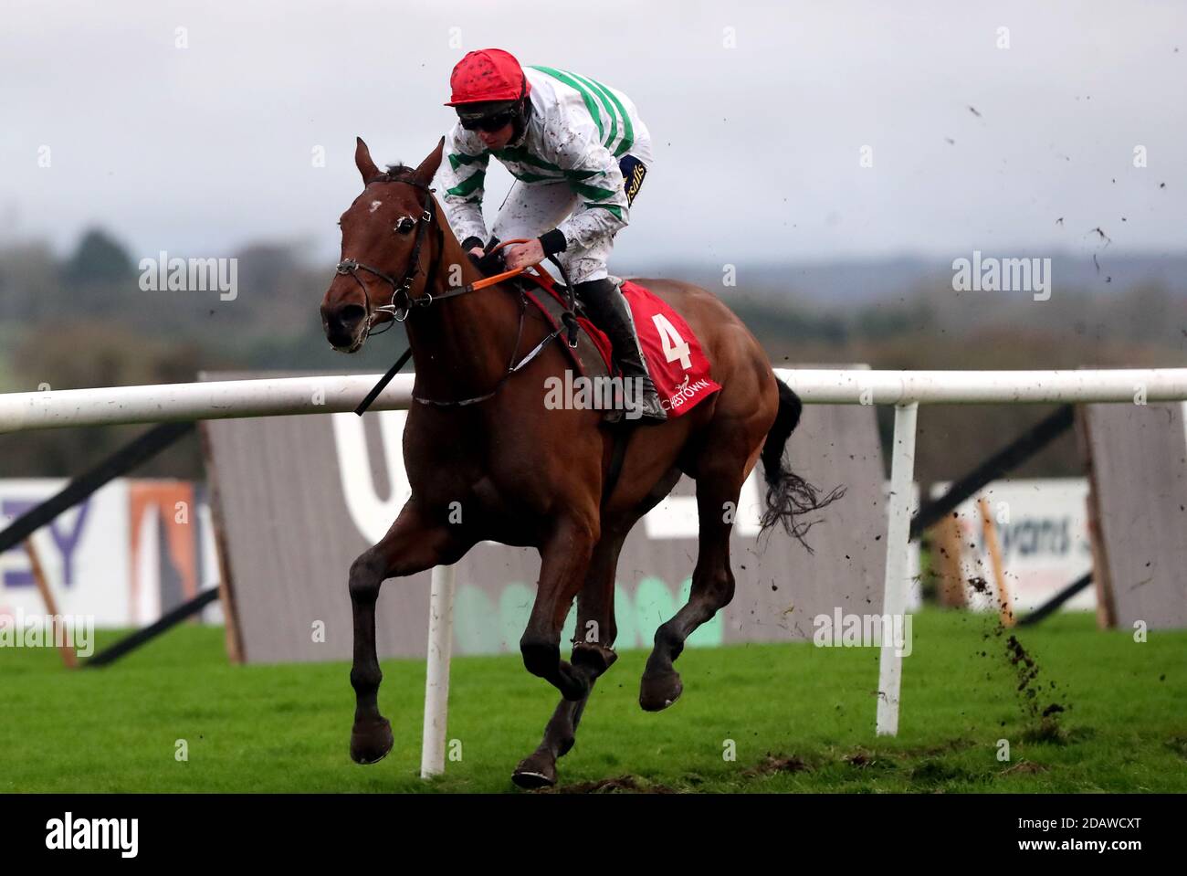 Hollow Games ridden by jockey Jamie Codd wins the Love Food At Rathsallagh Golf Club (Pro/Am) Flat Race during the Punchestown Winter Festival 2020 at Punchestown Racecourse, County Kildare, Ireland. Stock Photo