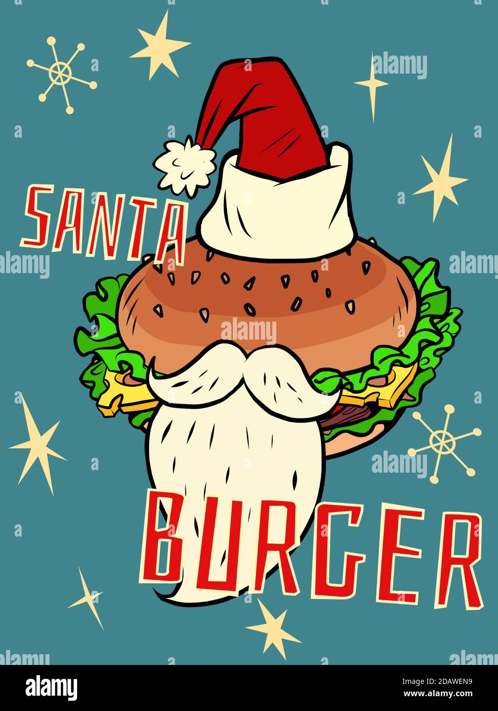Santa Burger, Christmas fast food Stock Vector Image & Art Alamy