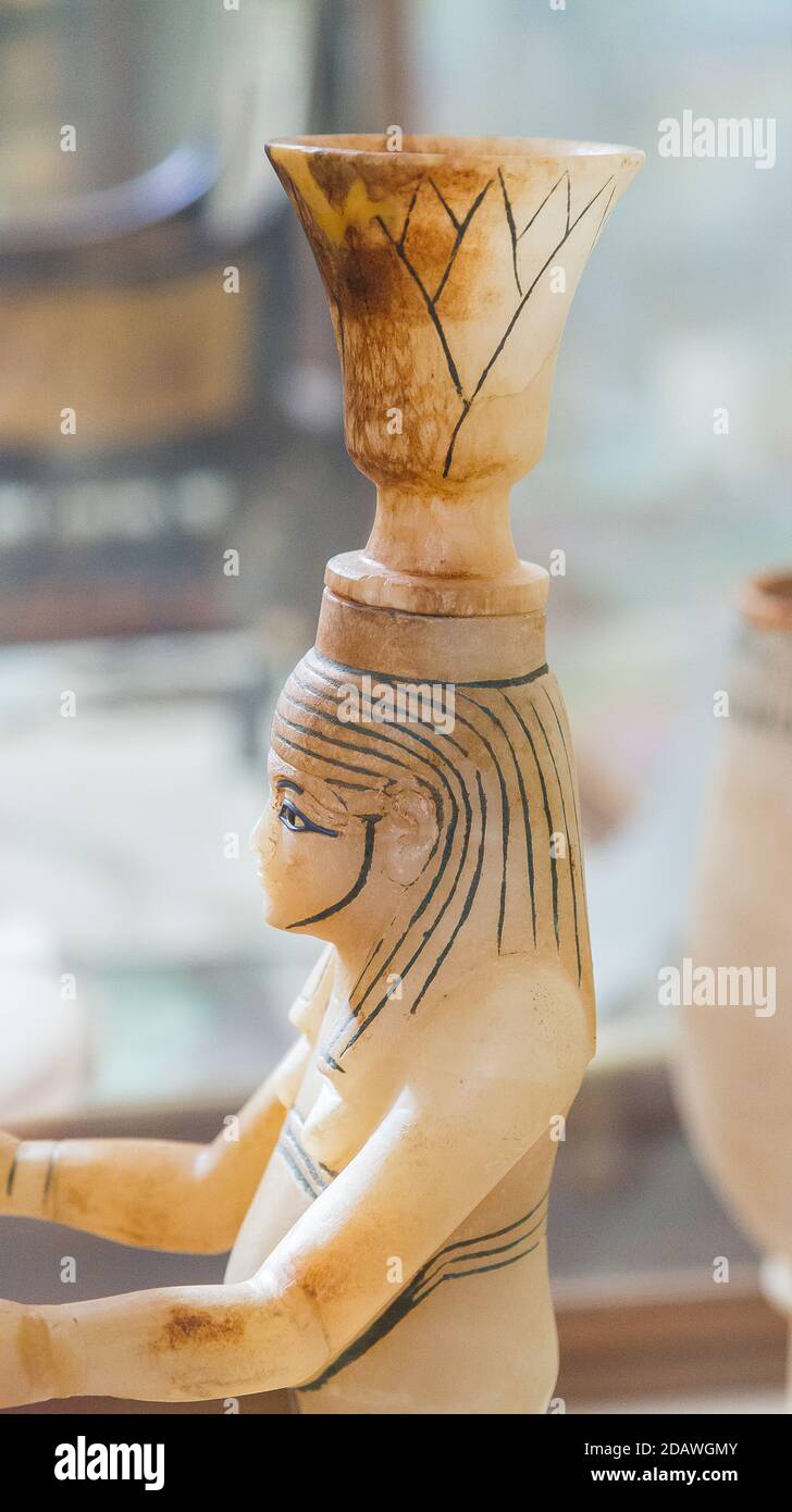 Egypt, Cairo, Tutankhamon alabaster, from his tomb in Luxor : Detail of ...