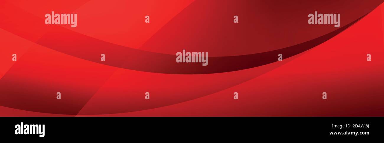 Volumetric lines on a red background - panoramic background Stock Vector