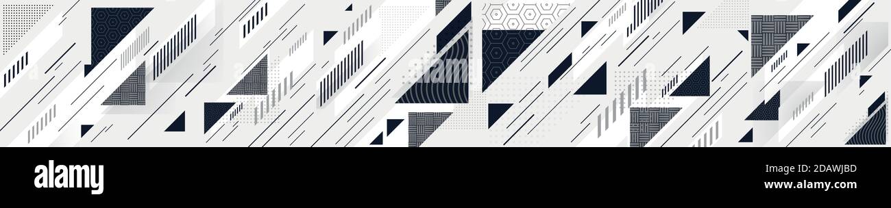 Abstract panoramic background with triangles and lines - illustration Stock Vector