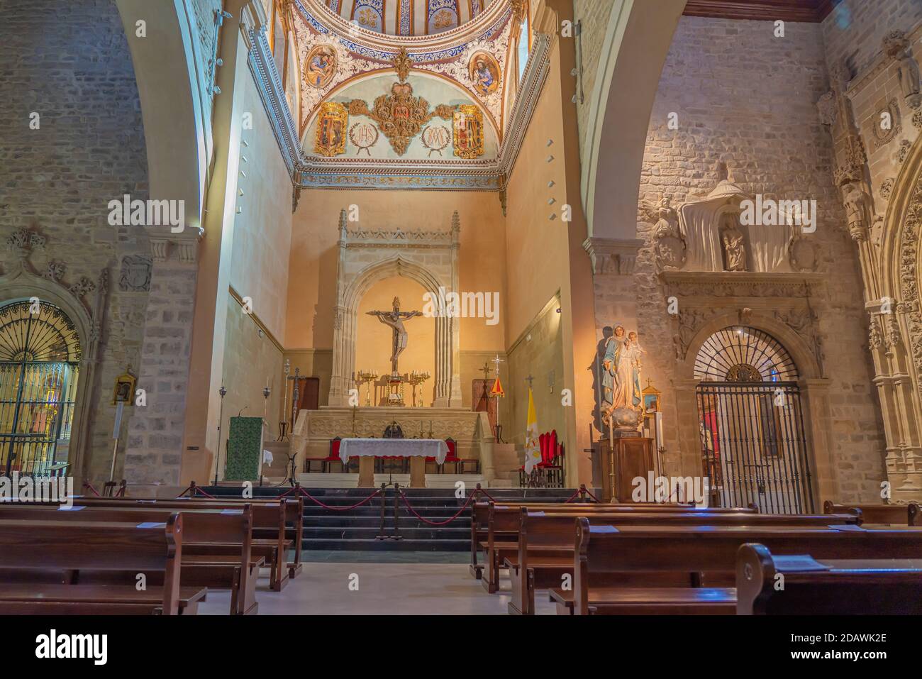 Inside of the Collegiate Church of Santa Maria de los Reales Alcazares, Ubeda, Jaen Province, Andalusia, Spain Stock Photo