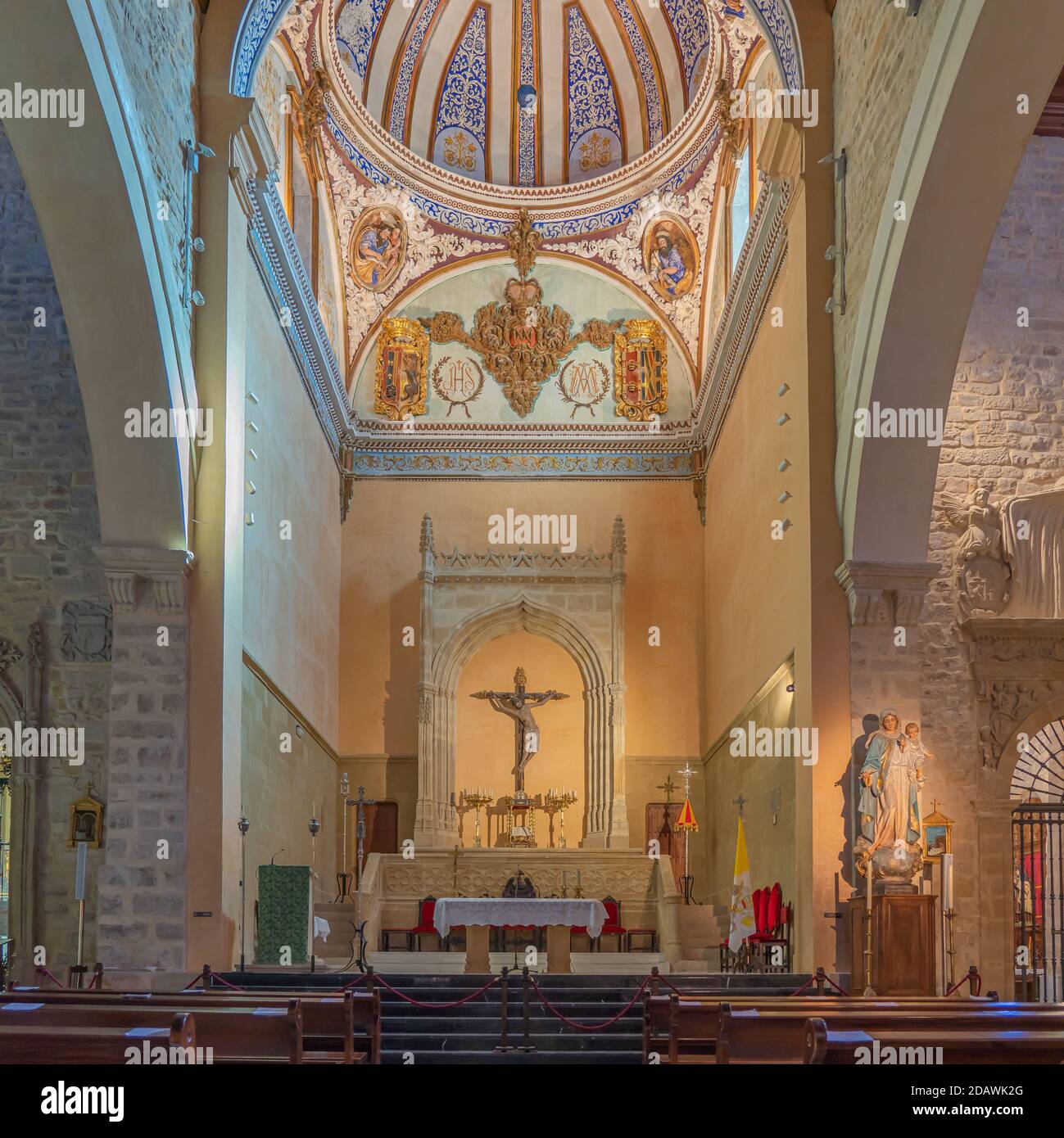 Inside of the Collegiate Church of Santa Maria de los Reales Alcazares, Ubeda, Jaen Province, Andalusia, Spain Stock Photo