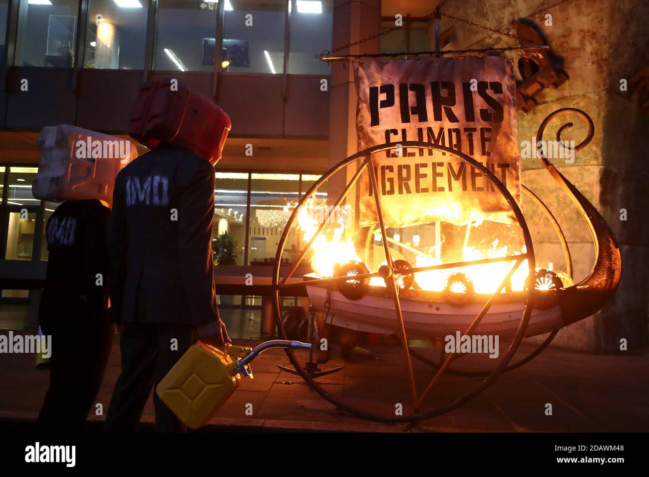Ocean Rebellion protesters demonstrate outside the International Maritime Organisation headquarters in London, Britain November 15, 2020. REUTERS/Simon Dawson Stock Photo