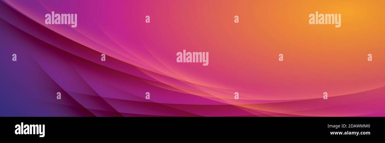 Volumetric lines on a red background - panoramic background Stock Vector