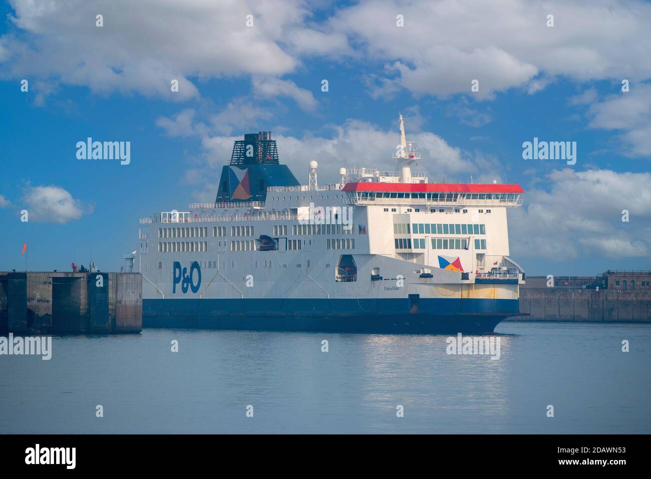 Port of Dover, Kent, England, UK. 2020. A cross channel ferry the Pride