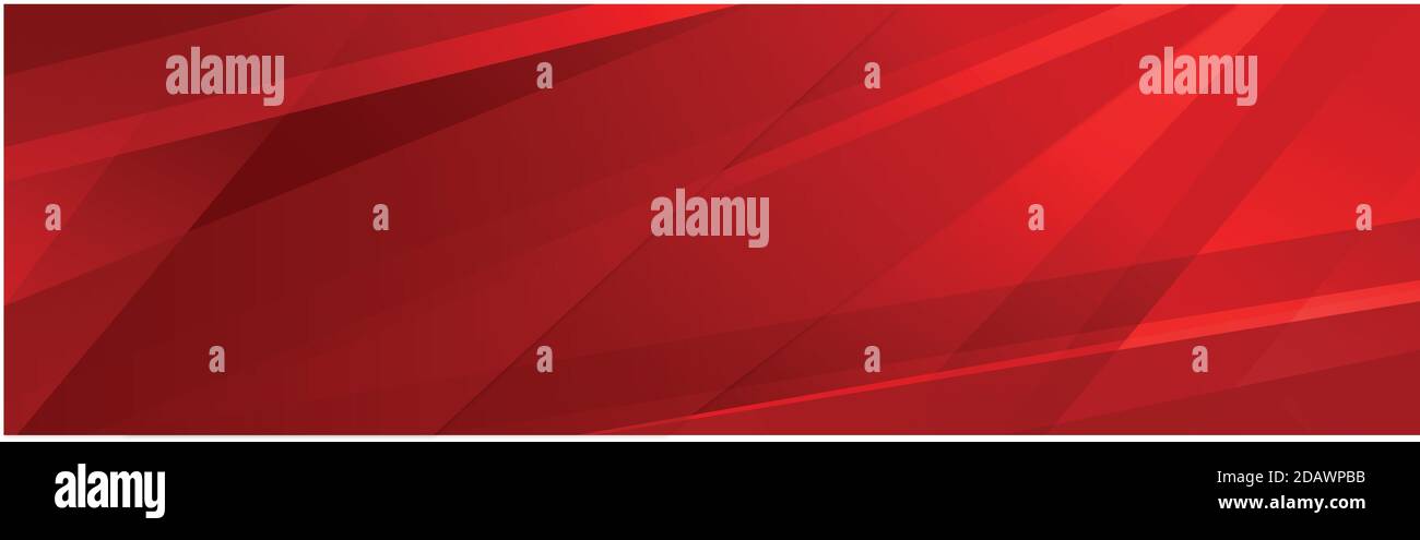 Volumetric lines on a red background - panoramic background Stock Vector