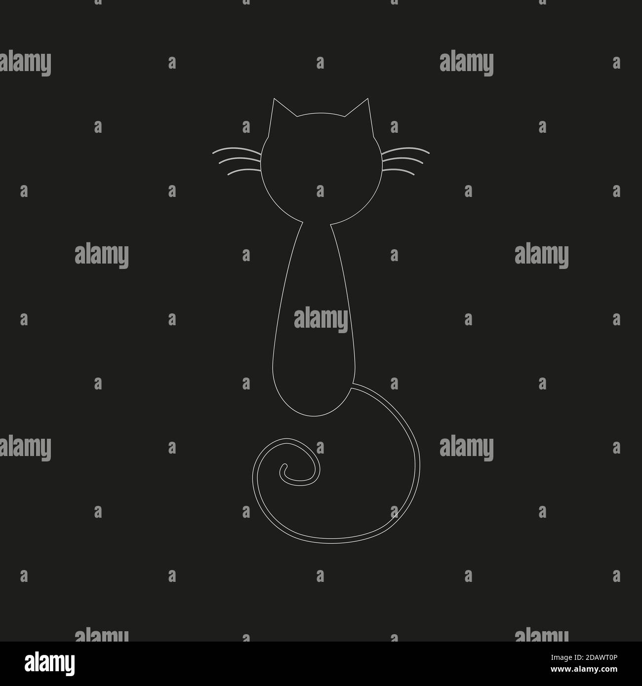 One line cat design silhouette.hand drawn minimalism style vector ...