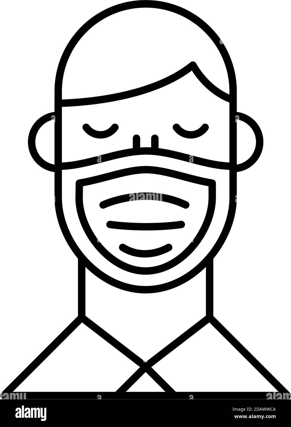 man using face mask line style icon vector illustration design Stock ...