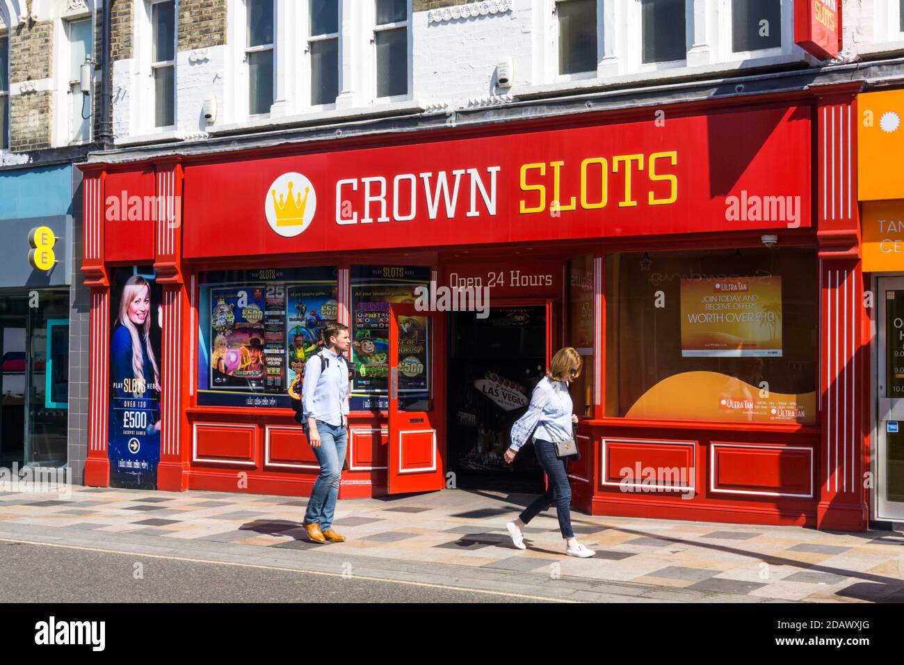 Premises of Crown Slots in St John's Road, Clapham Junction. Stock Photo