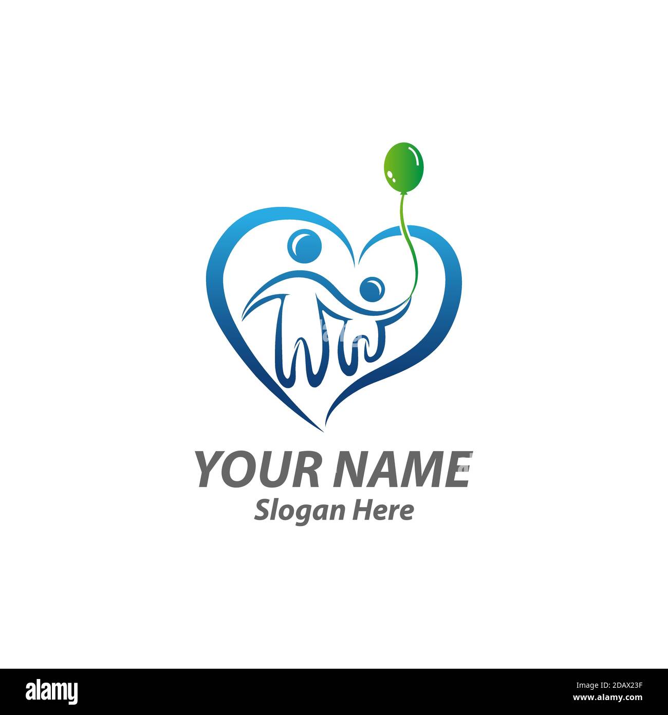 heart shape with family - concept logo icon Stock Vector