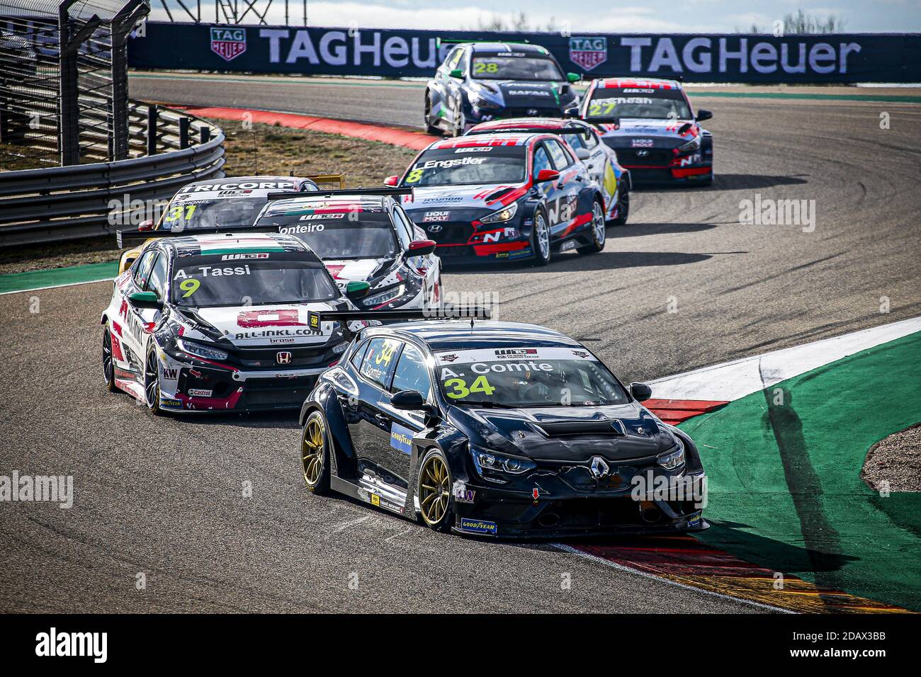 Alcaniz, Aragon, Spain. 15th Nov, 2020. 34 Comte Aurelien (fra), Vukovic Motorsport, Renault Megane RS, action during the 2020 FIA WTCR Race of Aragon, 6th round of the 2020 FIA World Touring Car Cup, on the Ciudad del Motor de Aragon, from November 14 to 15, 2020 in Alcañiz, Aragon, Spain - Photo Paulo Maria / DPPI / LM Credit: Gruppo Editoriale LiveMedia/Alamy Live News Stock Photo