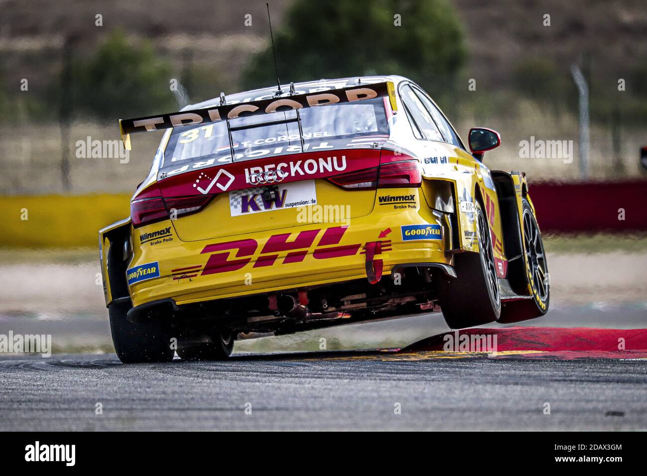 Alcaniz, Aragon, Spain. 15th Nov, 2020. 31 Coronel Tom (ned), Comtoyou DHL Team Audi Sport, Audi LMS, action during the 2020 FIA WTCR Race of Aragon, 6th round of the 2020 FIA World Touring Car Cup, on the Ciudad del Motor de Aragon, from November 14 to 15, 2020 in Alcañiz, Aragon, Spain - Photo Paulo Maria / DPPI / LM Credit: Gruppo Editoriale LiveMedia/Alamy Live News Stock Photo