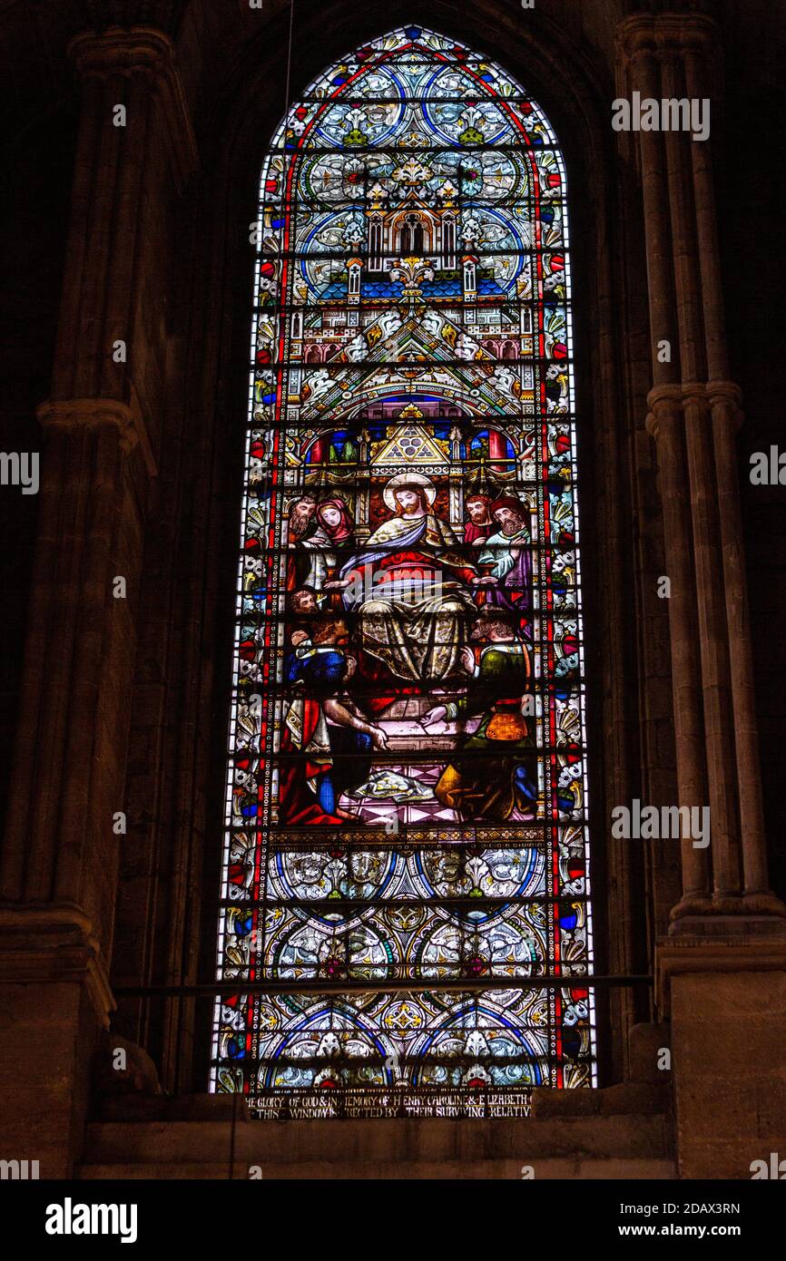 Stained glass window, Ripon Cathedral, Ripon, North Yorkshire, England