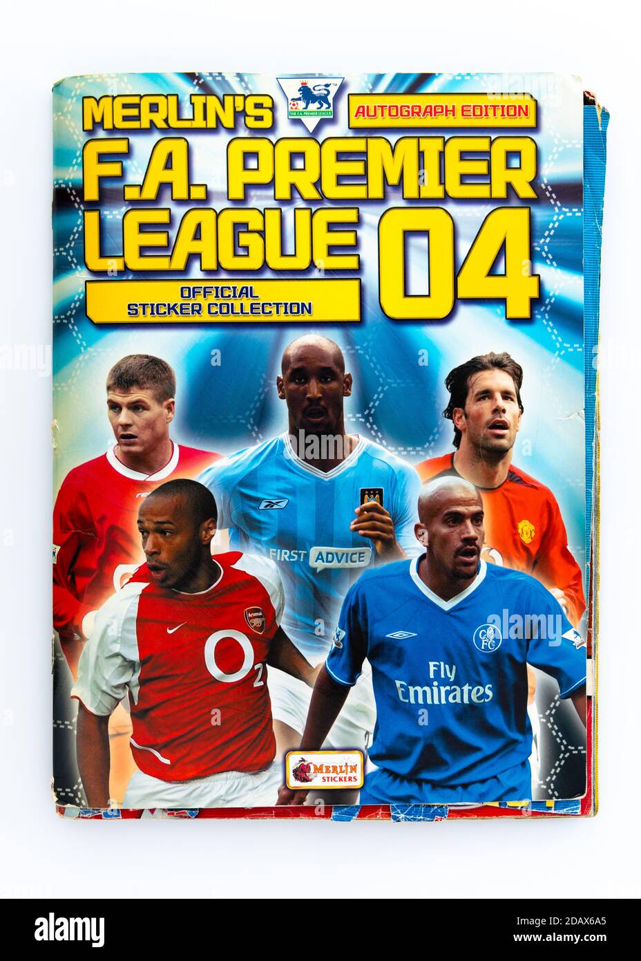 Merlin's F A Premier League 04 sticker album Stock Photo