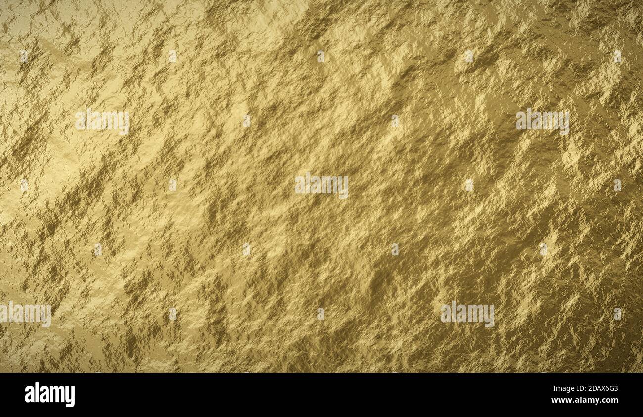 Rough gold surface or gold ore texture. High resolution background texture Stock Photo
