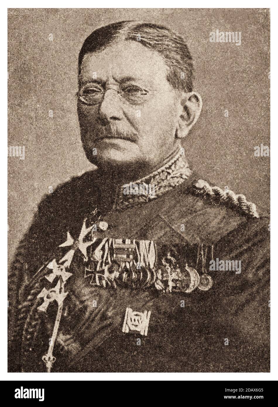Gustav Adolf Joachim Rüdiger Graf von der Goltz (1865 – 1946) was a German army general during the First World War.He commanded the Baltic Sea Divisio Stock Photo