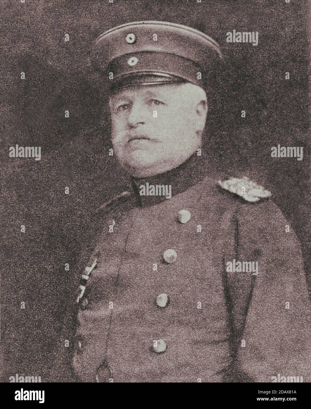 Retro photo of portrait of German Field-Marshal Hermann von Eichhorn Stock Photo