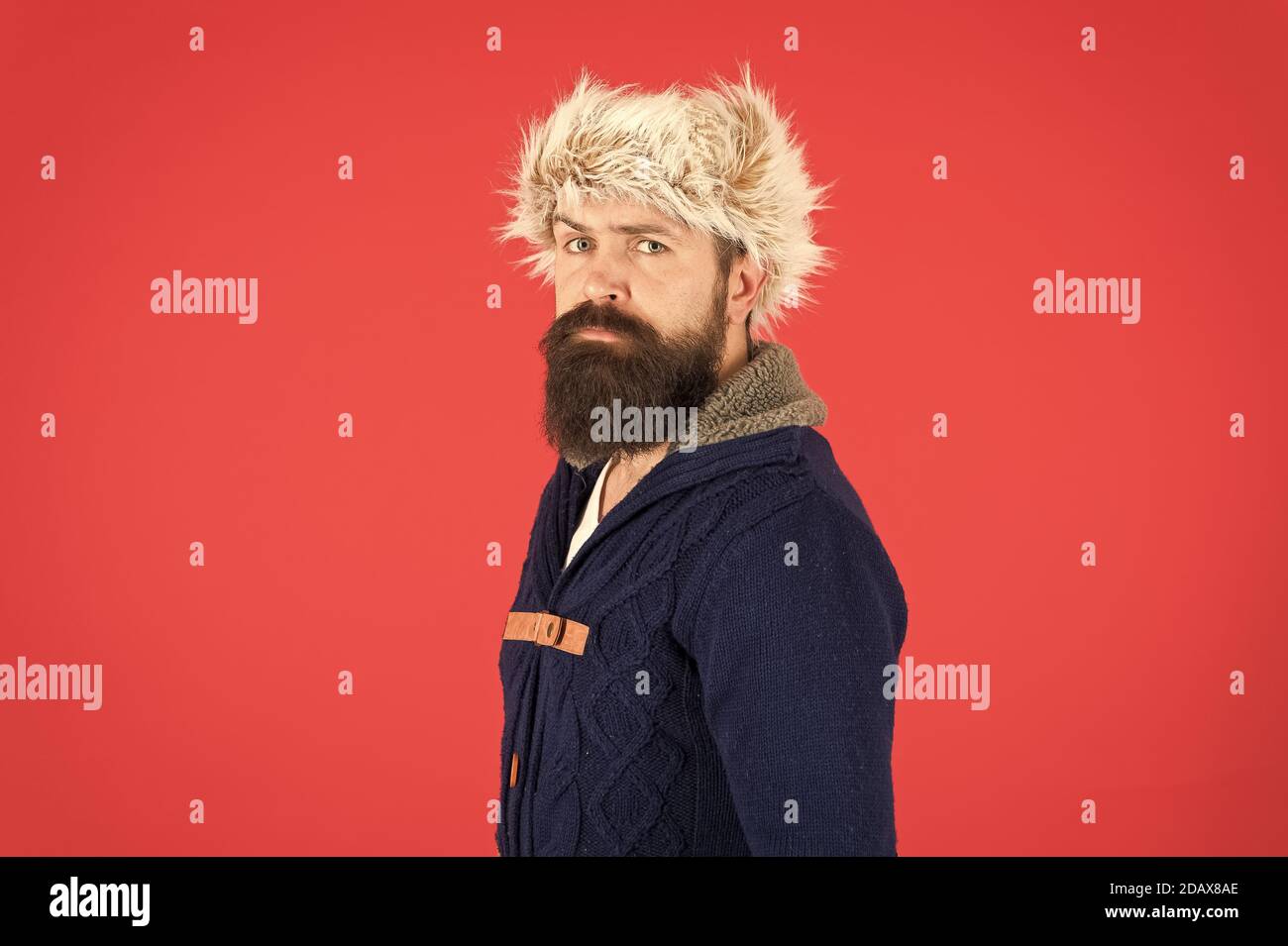 cold season. brutal man earflap hat