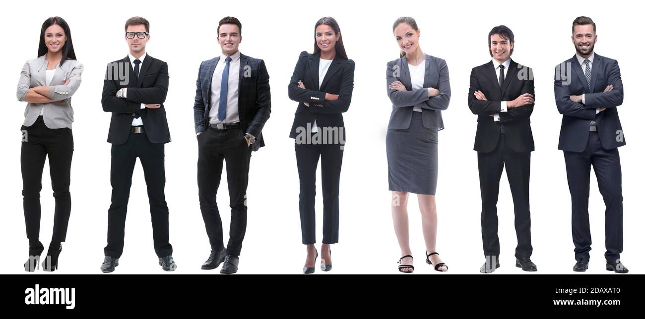 group of successful business people standing in a row Stock Photo - Alamy