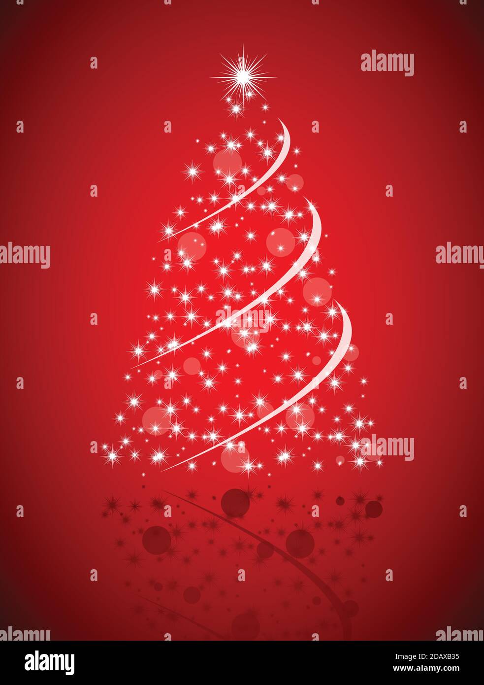 Christmas tree from stars on red background Stock Vector Image & Art ...