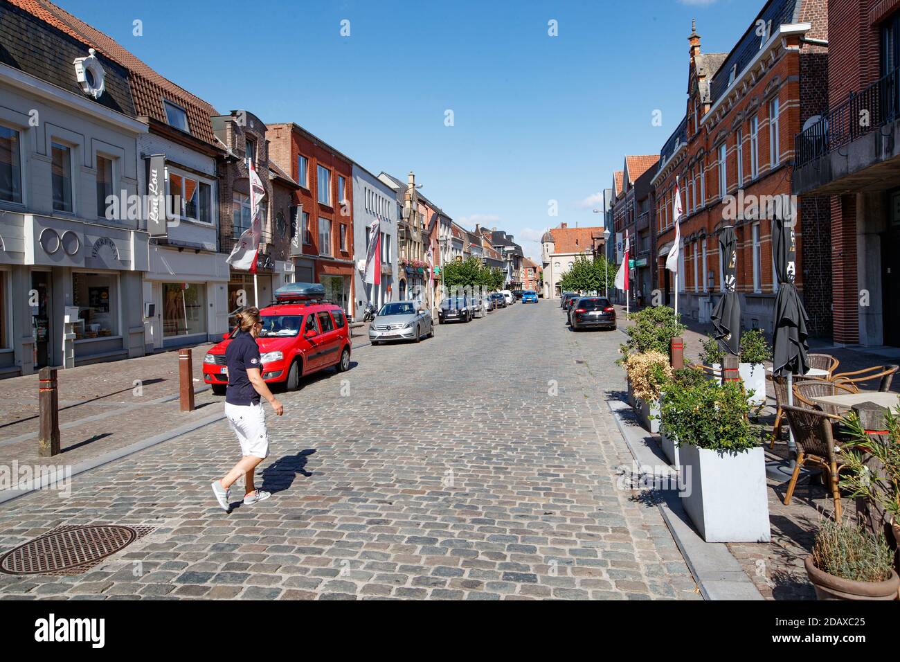 Illustration shows a view of the Kerkstraat street in Avelgem, Tuesday 31 July 2018. BELGA PHOTO KURT DESPLENTER Stock Photo