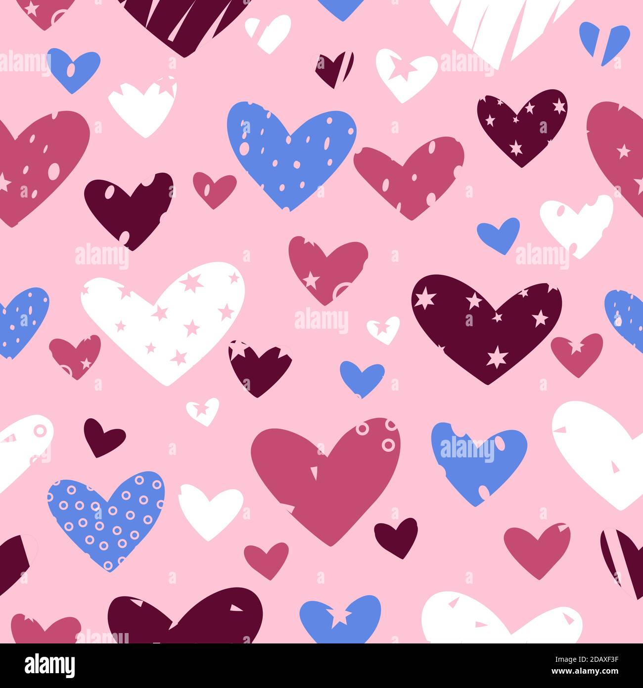 Vector seamless pattern with heart Stock Vector Image & Art - Alamy