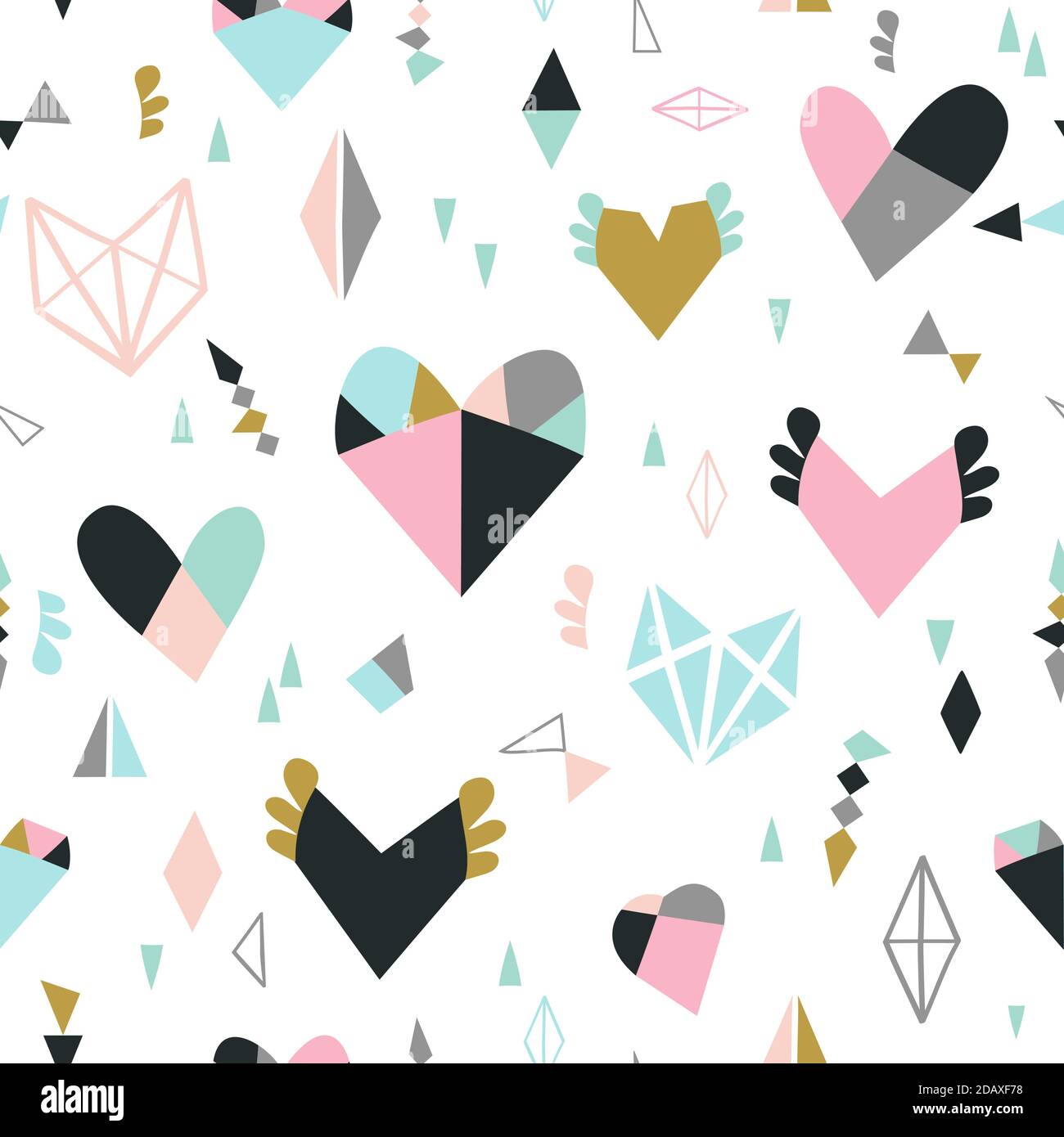 Vector seamless pattern with heart Stock Vector Image & Art - Alamy