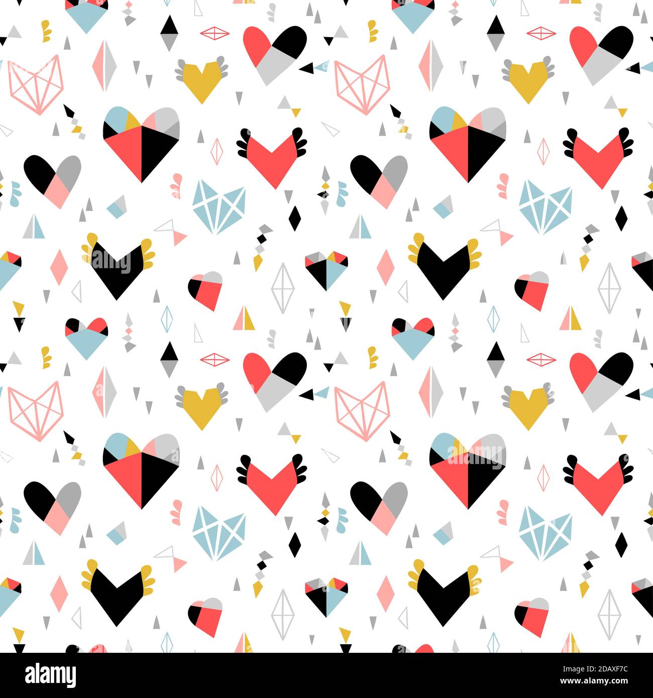 Vector seamless pattern with heart Stock Vector Image & Art - Alamy