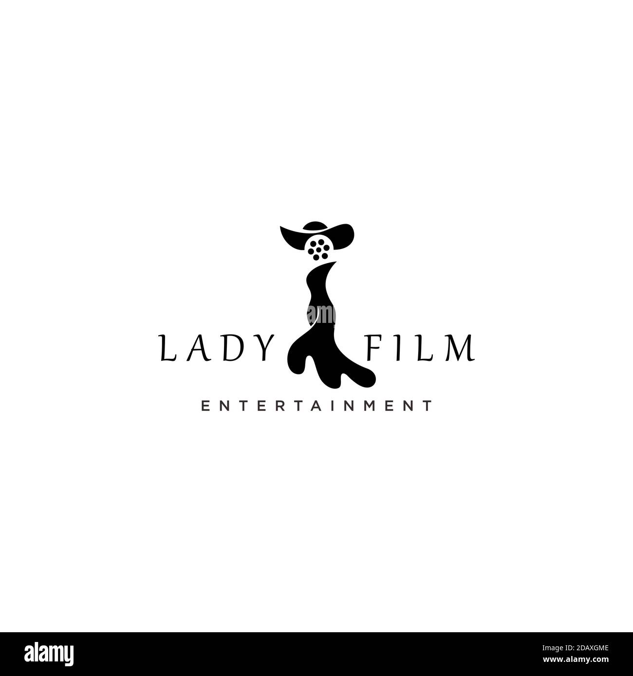 Woman and Film Reel, good design for Film Logo Stock Vector