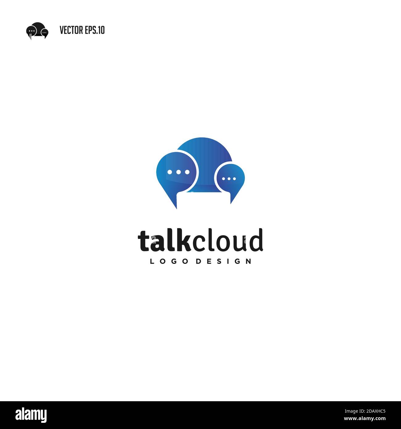 cloud computing with chat Talk logo design Stock Vector