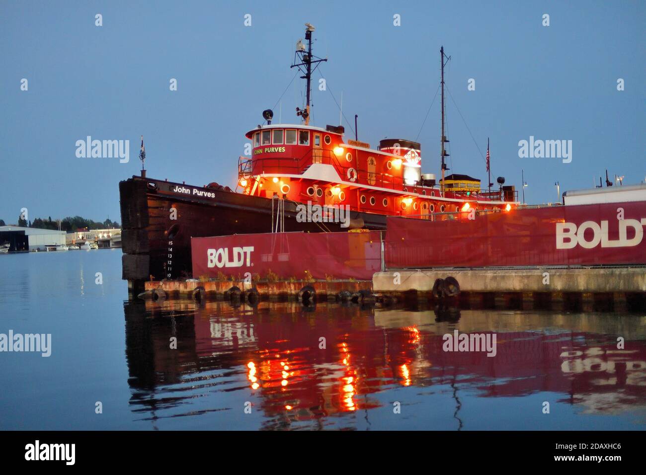 Sturgeon Bay, Wisconsin. Night falls on Sturgeon Bay in Sturgeon Bay
