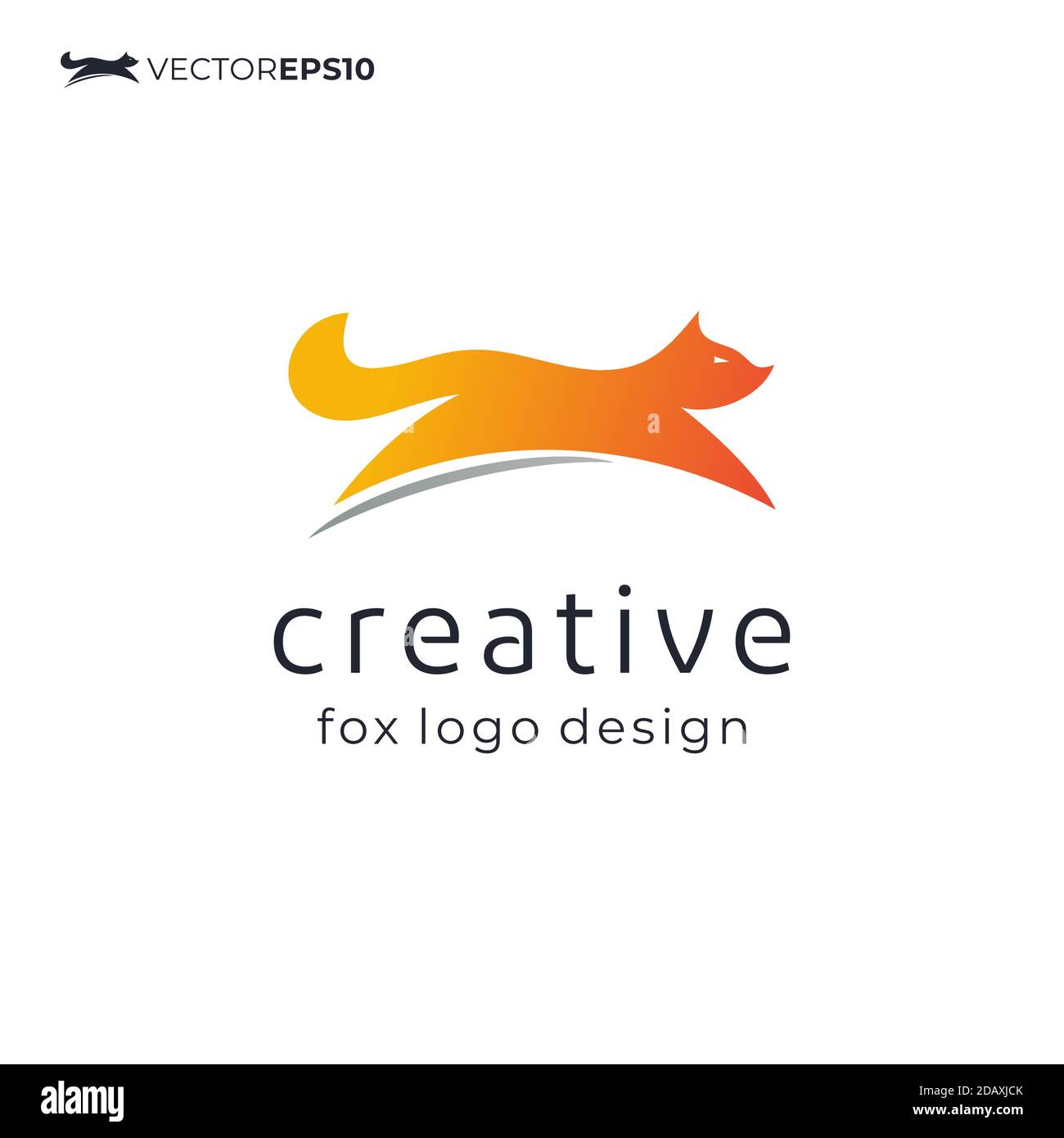jumping fox symbol for logo design inspiration Stock Vector