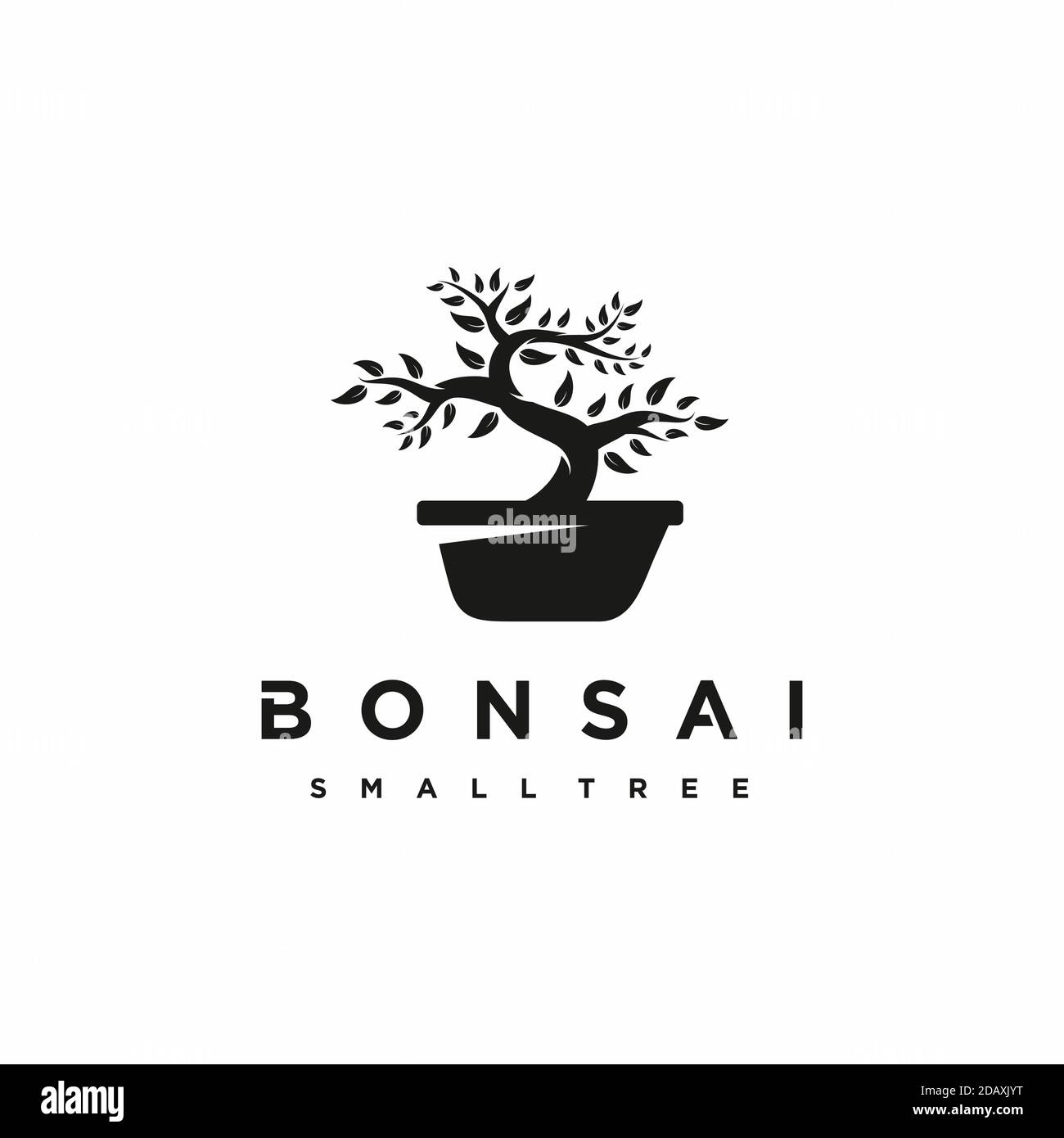 Bonsai logo design. Japanese Mini Small Plant Tree on Pot Silhouette logo  design Stock Vector Image & Art - Alamy