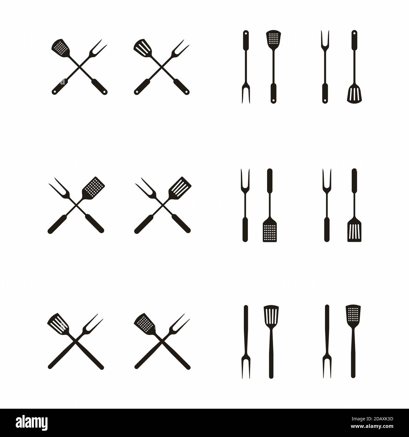 Fork and Spatula for BBQ Grill, Barbeque logo design Stock Vector Image ...